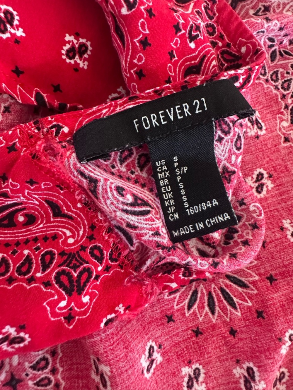 Forever 21 Red Bandana Halter Top Open Back Tie Crop - Picture 6 of 7